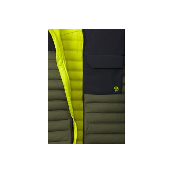 Men Mountain Hardwear StretchDown™ HD Hooded Jacket Surplus Green, Black Outlet Online