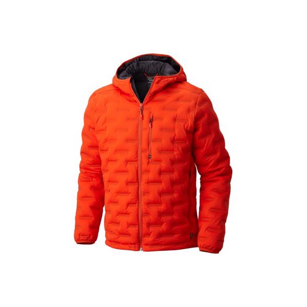 Men Mountain Hardwear StretchDown™ DS Hooded Jacket State Orange Outlet Online
