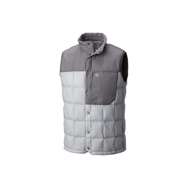 Men Mountain Hardwear PackDown™ Vest Grey Ice, Manta Grey Outlet Online