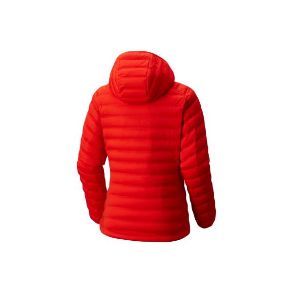 Women Mountain Hardwear StretchDown™ Hooded Jacket Fiery Red Outlet Online