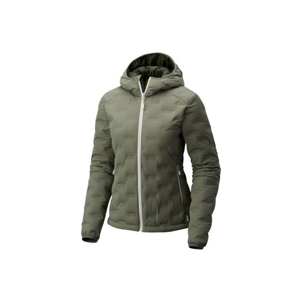 Women Mountain Hardwear StretchDown™ DS Hooded Jacket Green Fade Outlet Online